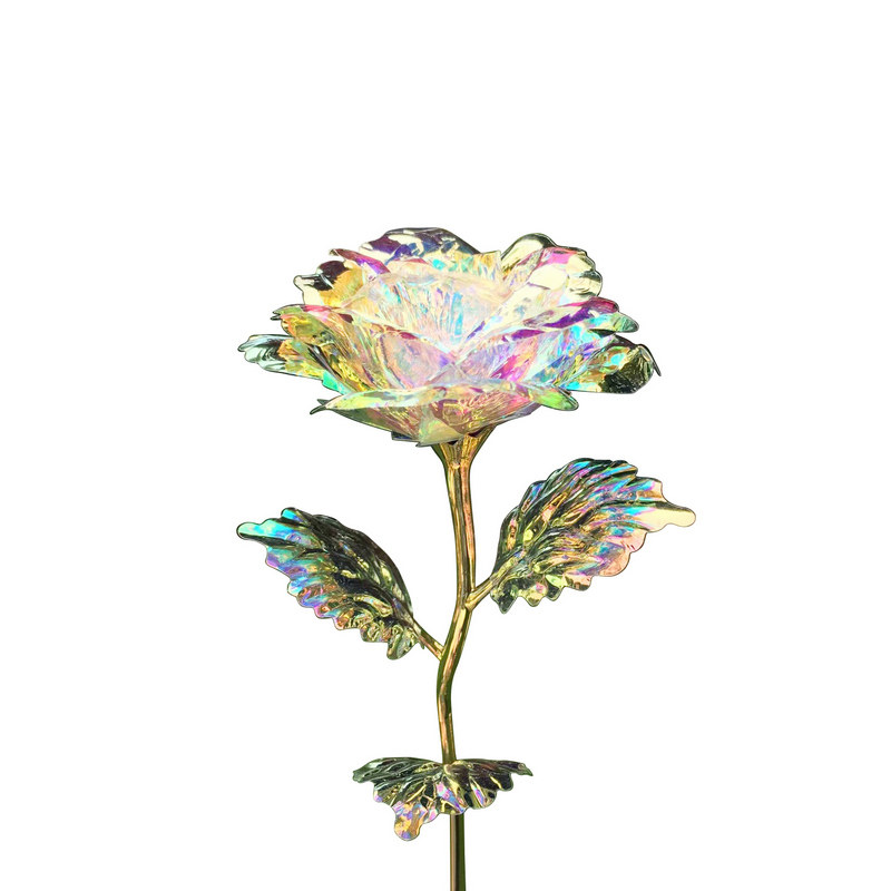 闪灯玫瑰花彩金变色玫瑰发光金箔玫瑰花520礼物送女朋友老婆母亲
