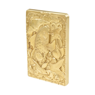 实心黄铜锦鲤百福镇尺工艺 精刻镇纸 压尺文房四宝书房摆件送人