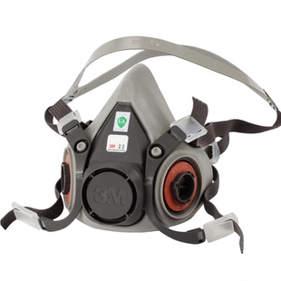 3M6200防毒面具半面罩防喷漆工业粉尘化工气体配合滤毒盒滤棉使用