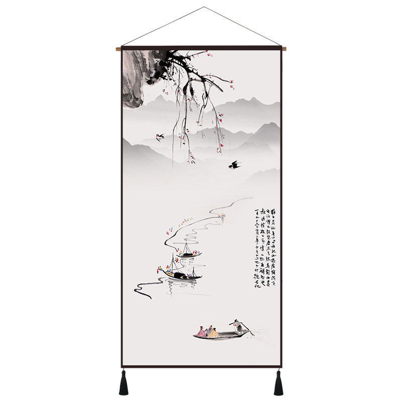客厅装饰布画挂毯挂毯中式玄关