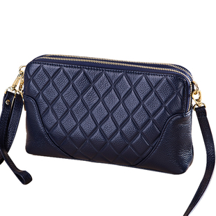 菱格手拿包2025新款潮时尚真皮手抓包女包头层牛皮百搭单肩斜挎包