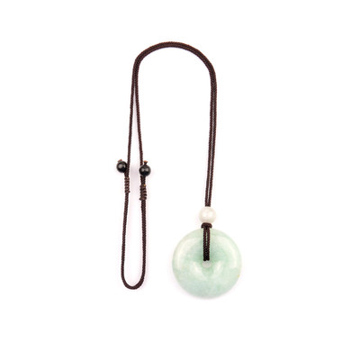 吊坠挂绳镶银丝手工编织项链