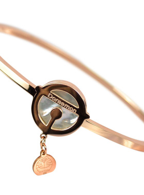 机器猫蓝胖子铃铛女贝母手镯玫瑰金哆啦A梦生日彩金饰品女友礼物