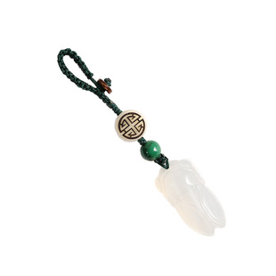 原创玉髓知了汽车钥匙扣挂件情侣古风简约玉蝉钥匙挂绳饰品百搭