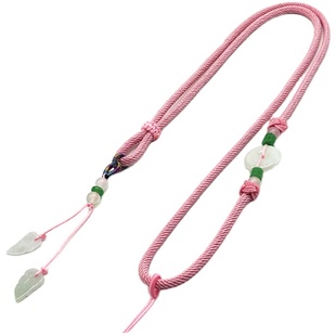 翡翠树叶手工编织绳项链绳子玉坠黄金玉佩吊坠挂绳可调节挂件绳女