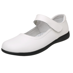 儿童皮鞋白色真皮2025新公主单鞋中大童学生校鞋表演出鞋女童皮鞋