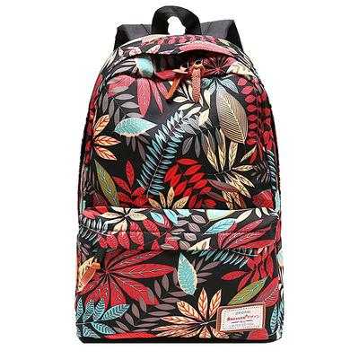 Bansusu.印花防泼水双肩包女韩版书包中学生女男大容量旅行包背包