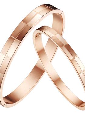 情侣钛钢韩版嘻哈玫瑰金手镯手环