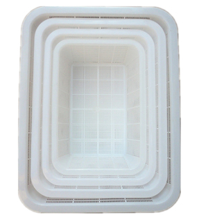 包邮白色密眼塑料筐长方形周转筐米筛整理篮配货框海鲜水产收纳筐