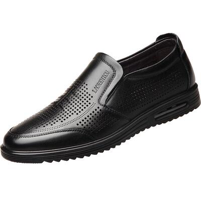 老人头原厂正品男士透气真牛皮鞋