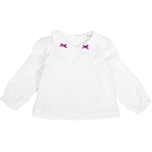 女童秋冬装娃娃领打底衫女宝宝长袖翻领T恤婴儿上衣洋气0-7岁纯棉