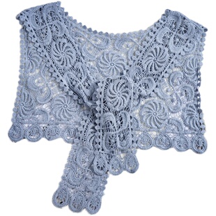 夏季镂空蕾丝网红衬衫搭肩女薄款春秋遮阳小披肩丝巾外搭裙子领子