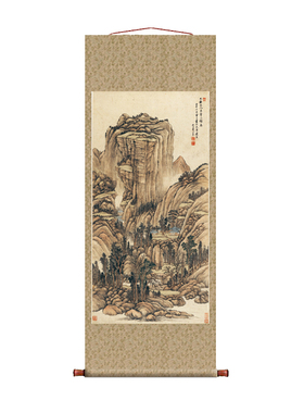 清 王翚 良常山馆图 条幅卷轴山水画名画真迹复制品书房玄关画