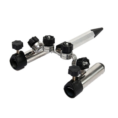 多功能不锈钢加厚双炮台架钓箱钓椅万向炮台座钓鱼凳配件渔具用品