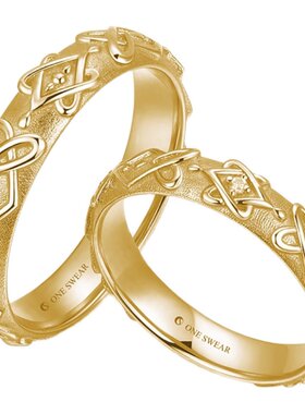 ONESWEAR梵誓pt900戒指一对18k金