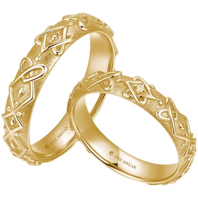 ONESWEAR梵誓pt900戒指一对18k金