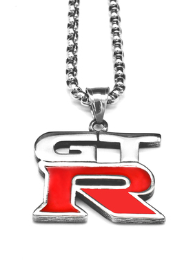 日产跑车GTR车标吊坠项链男钛钢
