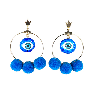 怪有趣 器官乱跑秋冬新品眼球耳钉 搞怪毛球粘土眼睛耳夹夸张百搭