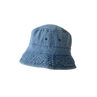 网红日系牛仔蓝色渔夫帽女韩版日常春夏小众乞丐帽短檐水桶盆帽潮