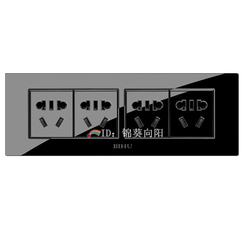 壁虎开关插座118黑色套餐五孔