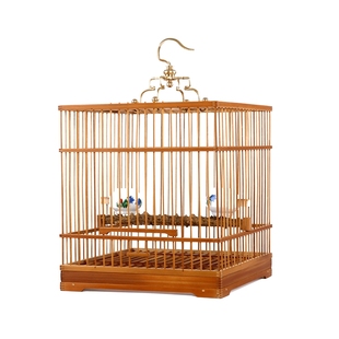 竹制精品鸟笼小号绣眼贝子颠颏玉鸟黄雀红子相思鸟金青留青方竹笼