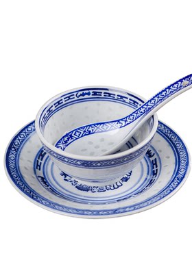 景德镇定制老式青花陶瓷碗餐具