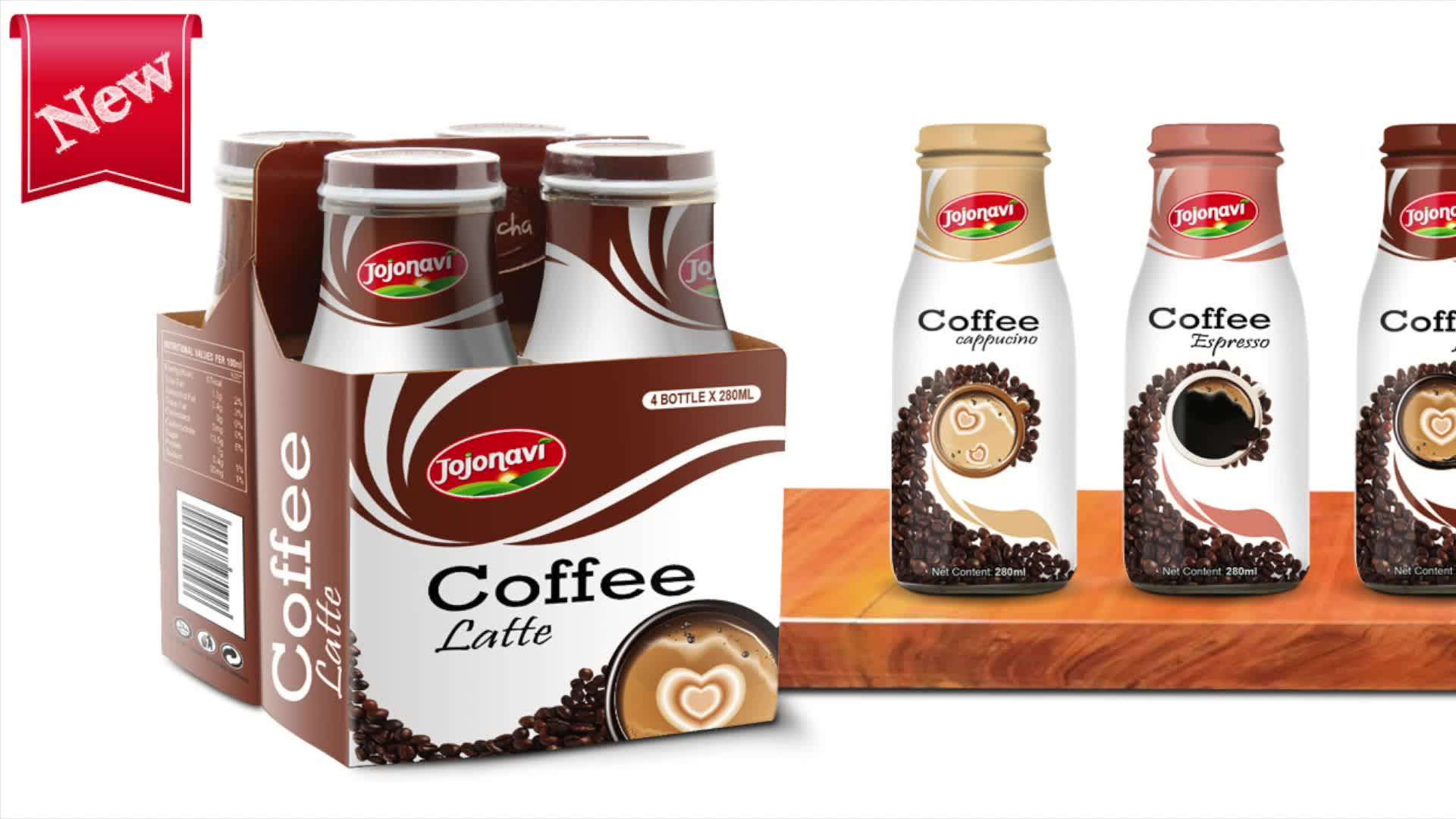 Glass bottle Vietnam Coffee drink with Fruit Juice Basil seed drink