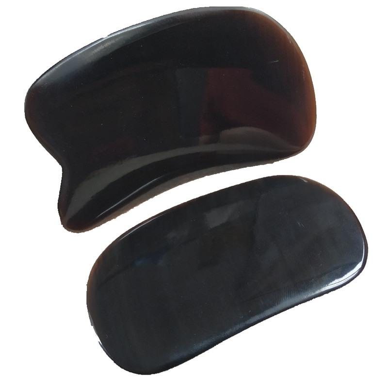 正宗黑水牛角太极刮痧板超薄款身体经络美容弧度背部头部弧形套装