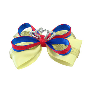 新品纯手工儿童白雪公主同款衣服配色蝴蝶结发夹女童顶夹发饰头饰