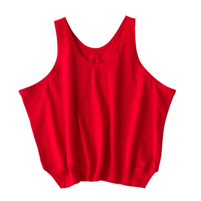 100%纯棉中老年妈妈背心带胸垫