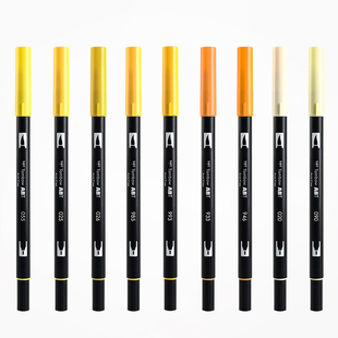 日本tombow蜻蜓自然色系软头水彩笔ABT 尼龙双头粗细两用动漫绘画96色涂鸦brush套装