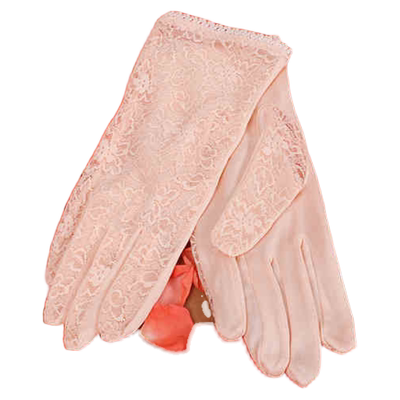 女士透气蕾丝短款全指防晒手套