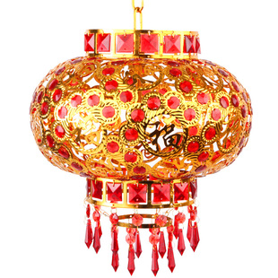 旋转灯笼阳台水晶灯笼大红灯笼节日喜庆婚庆用品灯具