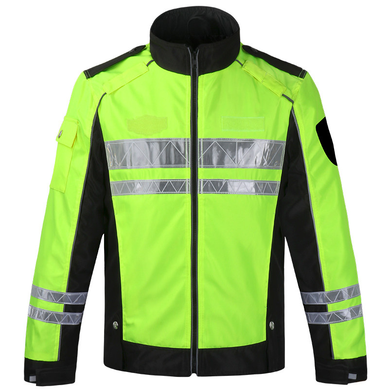 机车反光骑行服交通道路巡逻安全反光衣外套骑行装备保暖防风雨水