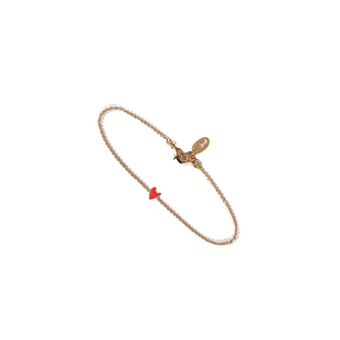 法国Titlee马卡龙少女红色爱心手链手镯送女友礼物珐琅彩ins小众