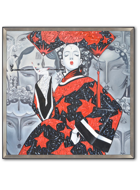 新中式风人物沙发背景墙装饰画