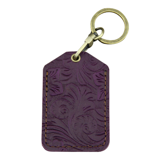 手工雕花头层牛皮迷你公交卡套 复古牛皮钥匙扣门禁卡保护套