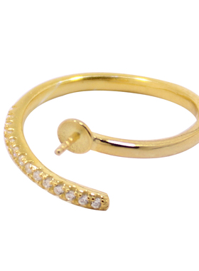 s925纯银戒指空托时尚diy托盘