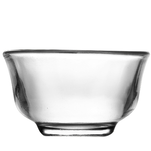 功夫耐热玻璃小茶杯10只装防烫加厚玉兰杯侧把杯40ML茶碗品茗杯