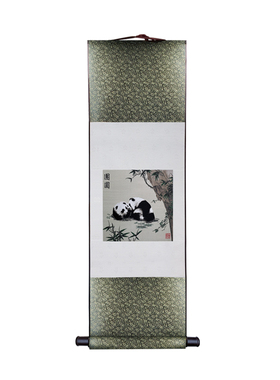 蜀锦挂画国宝大熊猫国潮特色礼品