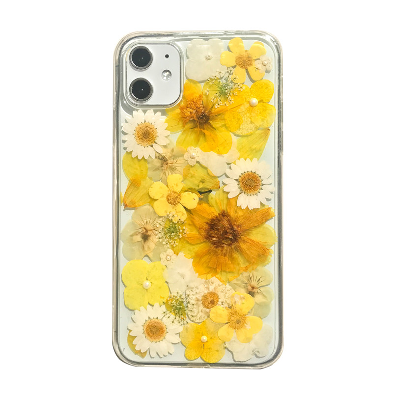 手工手机壳iphone11/华为P40pro 文艺干花永生花手机壳 --花间令