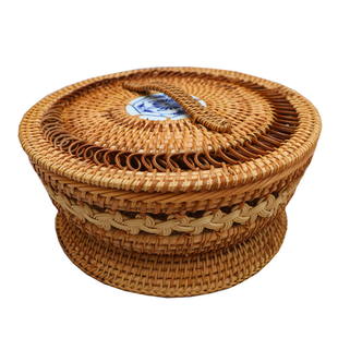 越南进口出口北欧水果篮藤编茶几水果盘欧式客厅创意家用简约现代