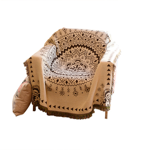 外贸出口民族风单人沙发巾垫纯棉简约现代搭毯桌布沙滩户外野餐垫