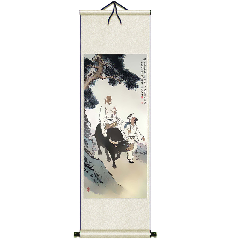丝绸画卷轴画国画中堂画挂画