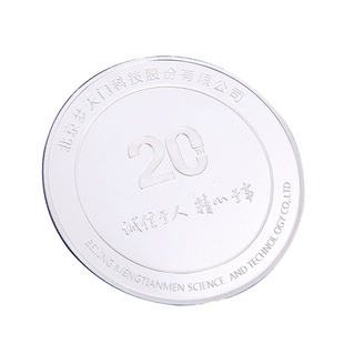 纪念章订制999纯银银币定做公司周年庆金币银卡奖章优秀员工礼品