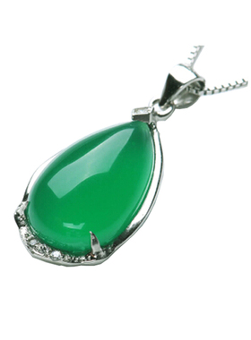 天然玉石带证书水滴吊坠包邮