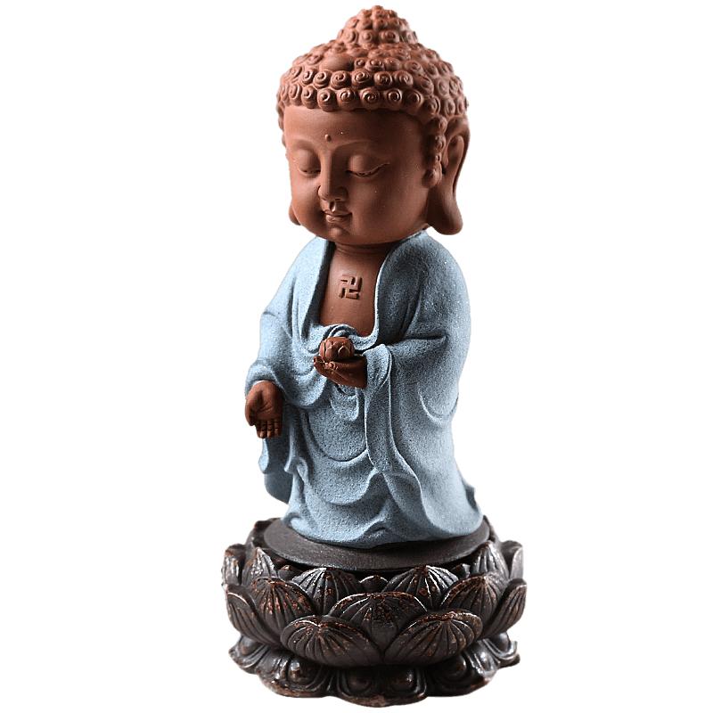 西方三圣紫砂香炉禅意风工艺品