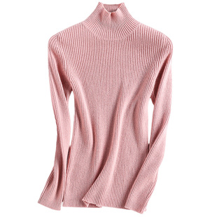 半高领毛衣女黑色修身长袖针织内搭特价清仓烟管领大码套头打底衫