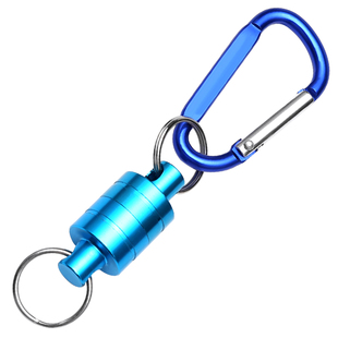 钓鱼挂扣磁力扣快速挂扣无线失手绳金属强磁力户外登山路亚伸缩扣