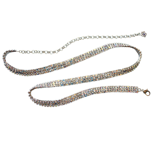 妙曼身姿超闪水钻腰链时尚性感女配连衣裙装饰腰带简约金属链子